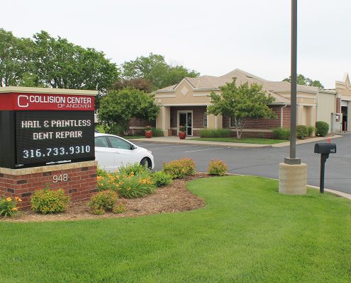 exterior of Collision Center, full service body shop for collision repair and paintless dent repair