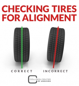 checking tires for alignment