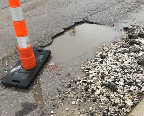 Pothole causing alignment problems