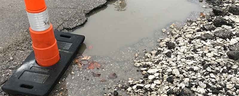 Pothole causing alignment problems