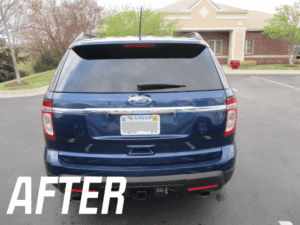 Autobody repair of a SUV that was rear ended